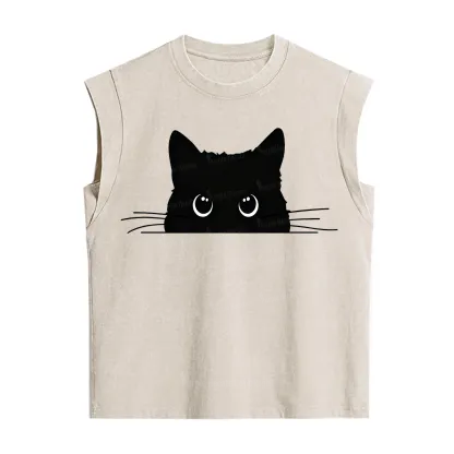 Purplehecate Black Cat Vintage Washed Tank