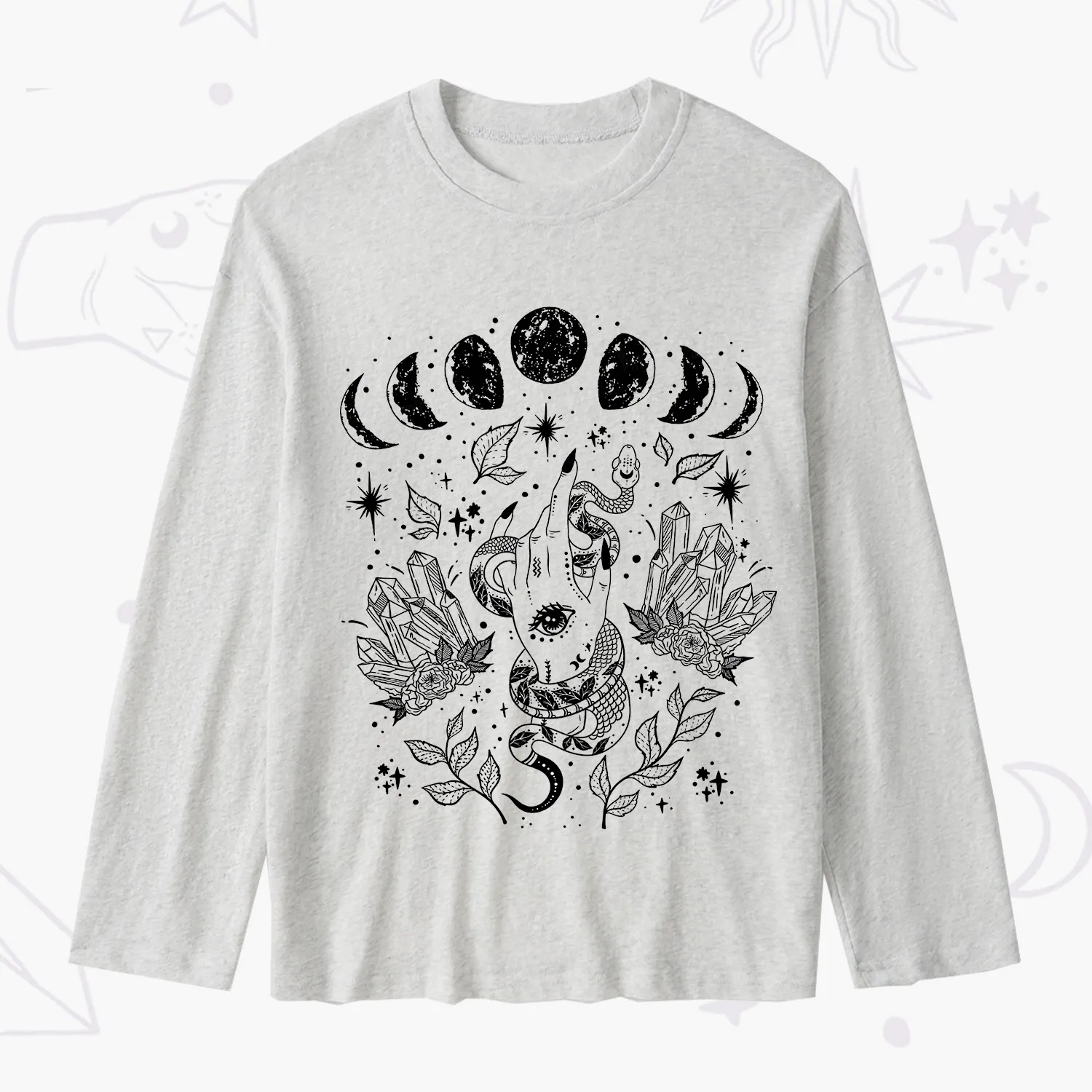 Purplehecate Reach For The Moon Slub Long Sleeve T-Shirt