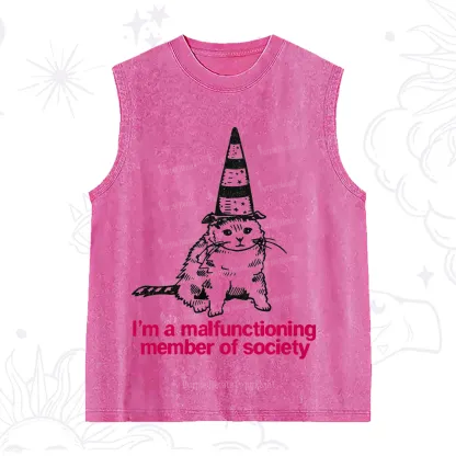 Purplehecate Social Anxiety Cat Washed Tank
