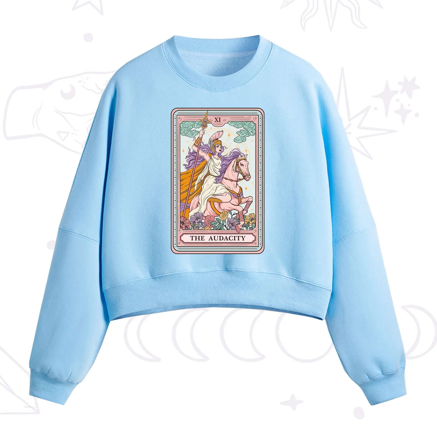 Purplehecate The Audacity Tarot Card Fleece Cropped Sweatshirt