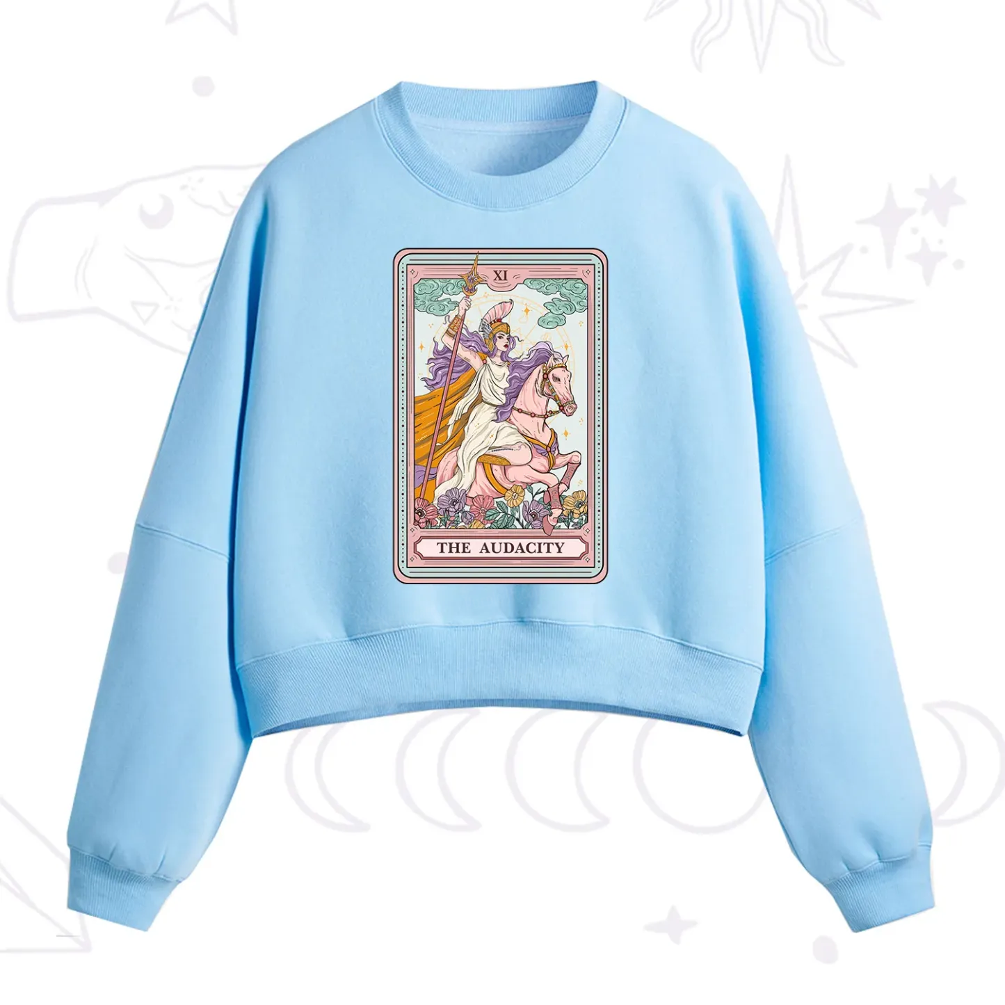 Purplehecate The Audacity Tarot Card Fleece Cropped Sweatshirt