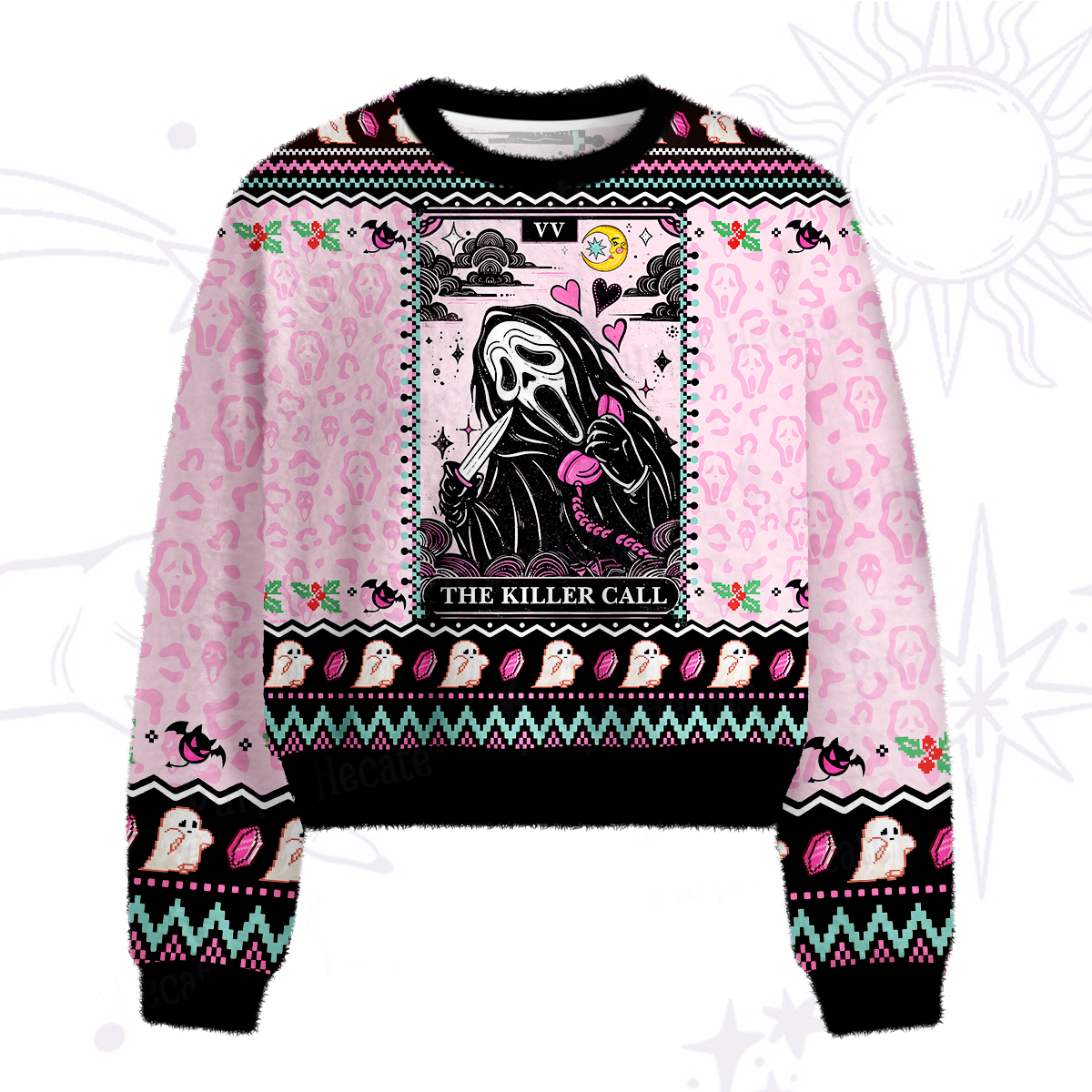 Purplehecate The Killer Call Fuzzy Crewneck Sweater