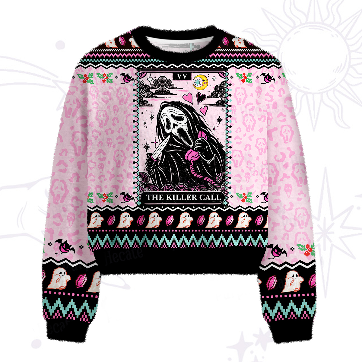 Purplehecate The Killer Call Fuzzy Crewneck Sweater