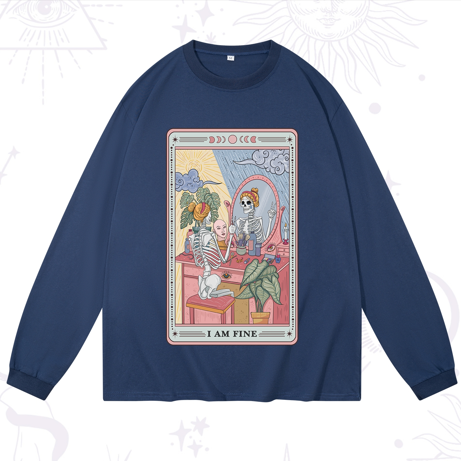 Purplehecate I Am Fine Tarot Card Long Sleeve T-Shirt