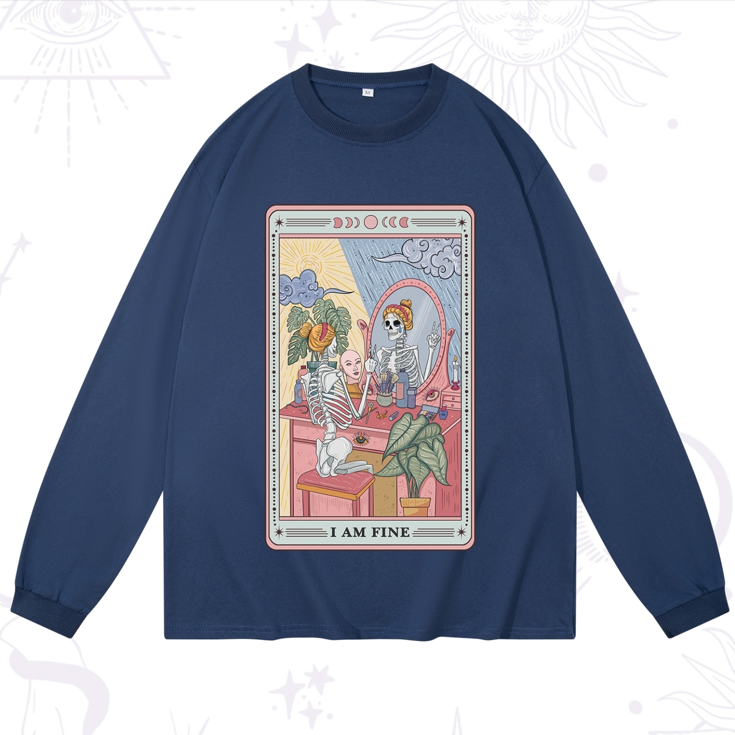 Purplehecate I Am Fine Tarot Card Long Sleeve T-Shirt