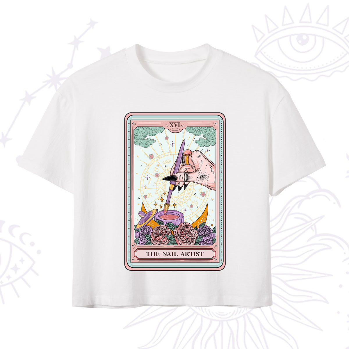 Purplehecate The Nail Artist Tarot Card Crop T-Shirt