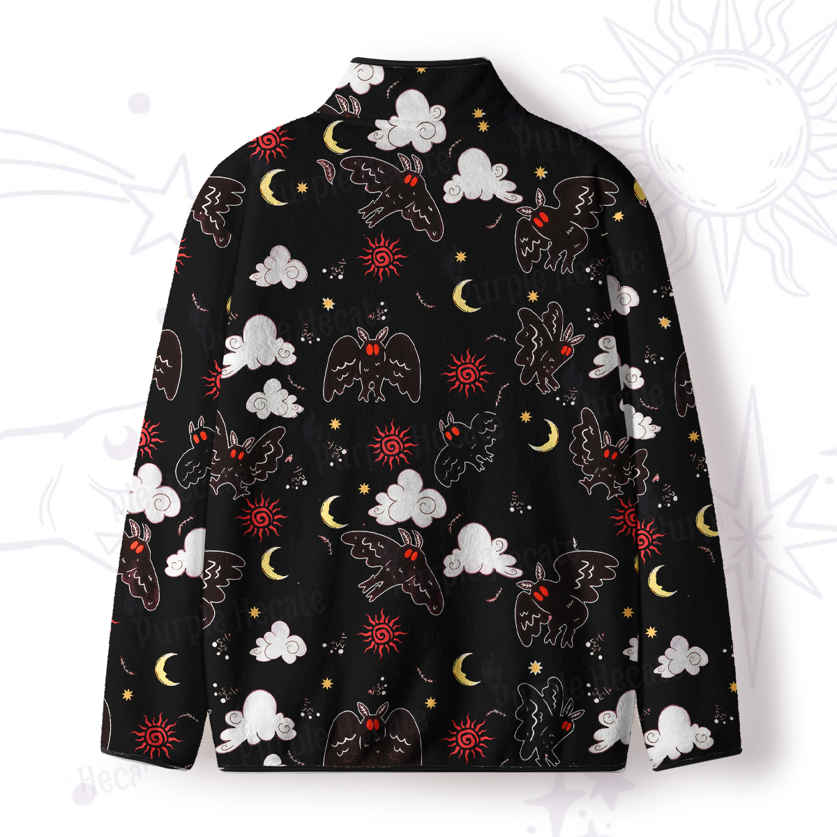 Purplehecate Cryptid Mothman Full Zip Fleece Jacket