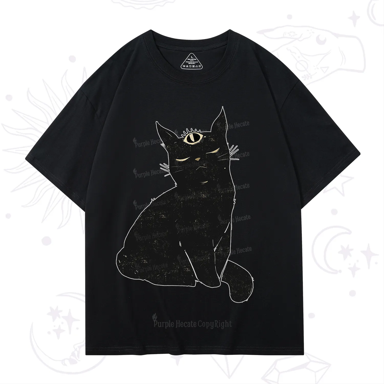 Purplehecate Third Eye Black Cat T-Shirt