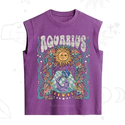Purplehecate Aquarius Spirit Zodiac Vintage Washed Tank