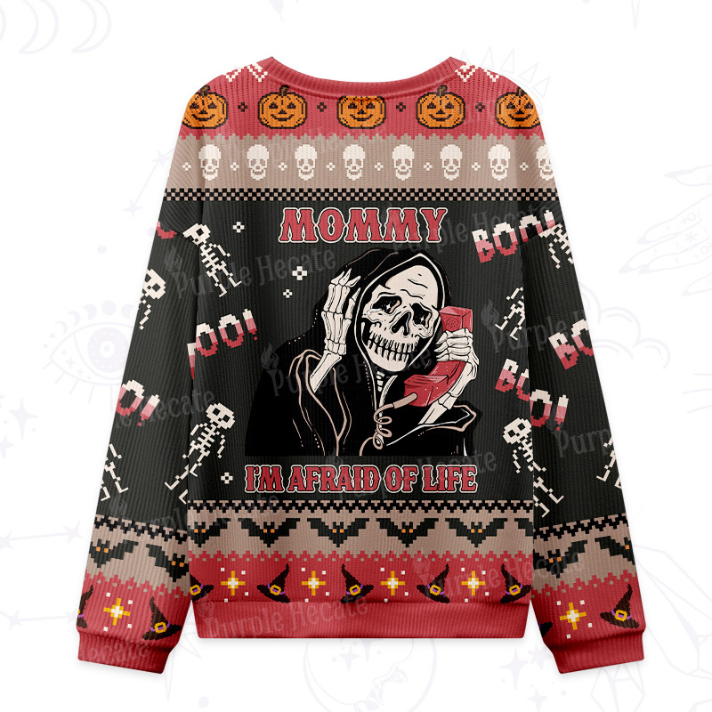 Purplehecate The Mommy I'm Afraid Of Life Ugly Halloween Sweatshirts