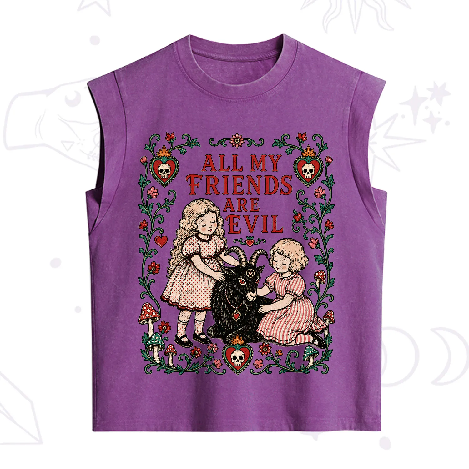 Purplehecate All My Friends Are Evil Vintage Washed Tank