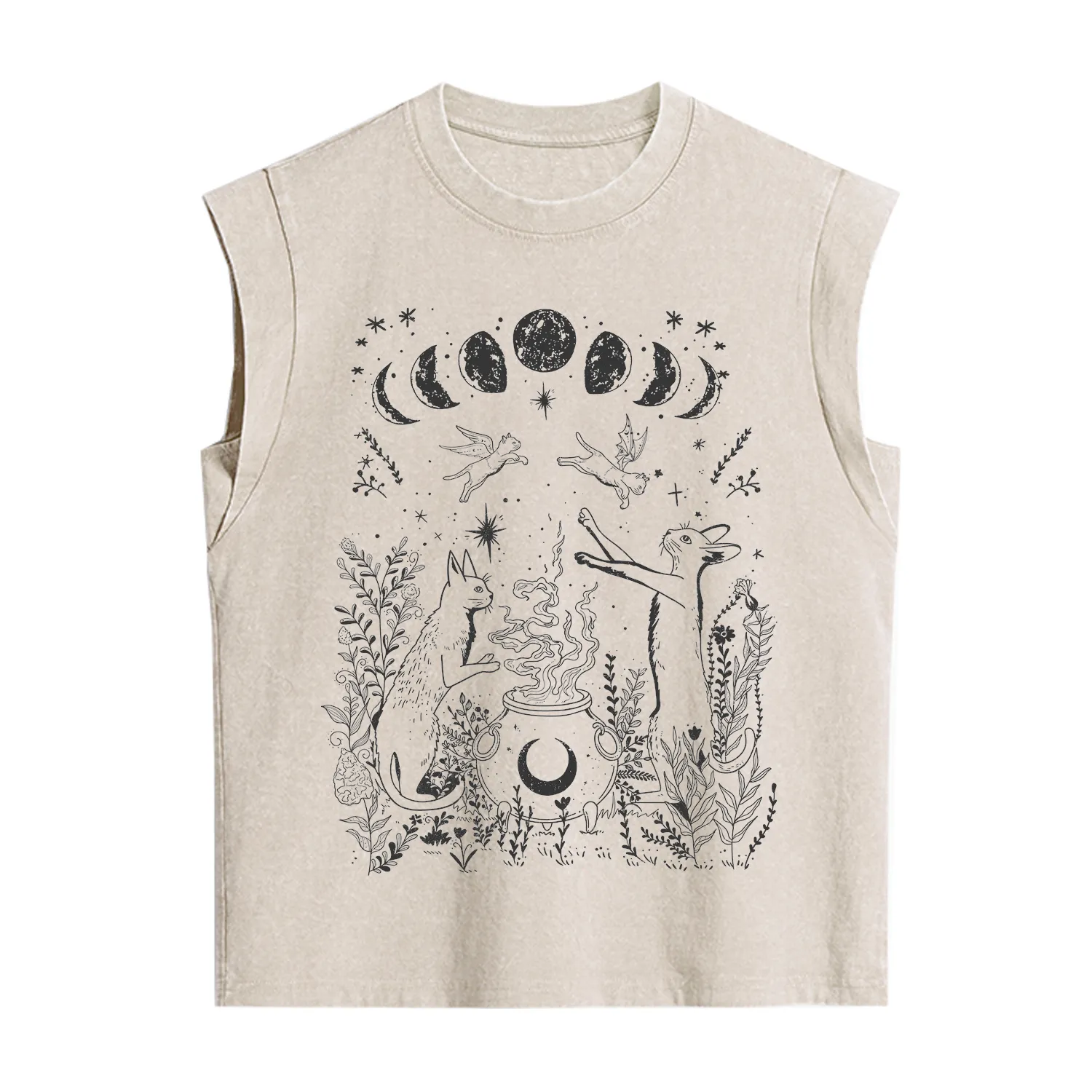 Purplehecate Celestial Cat Vintage Washed Tank