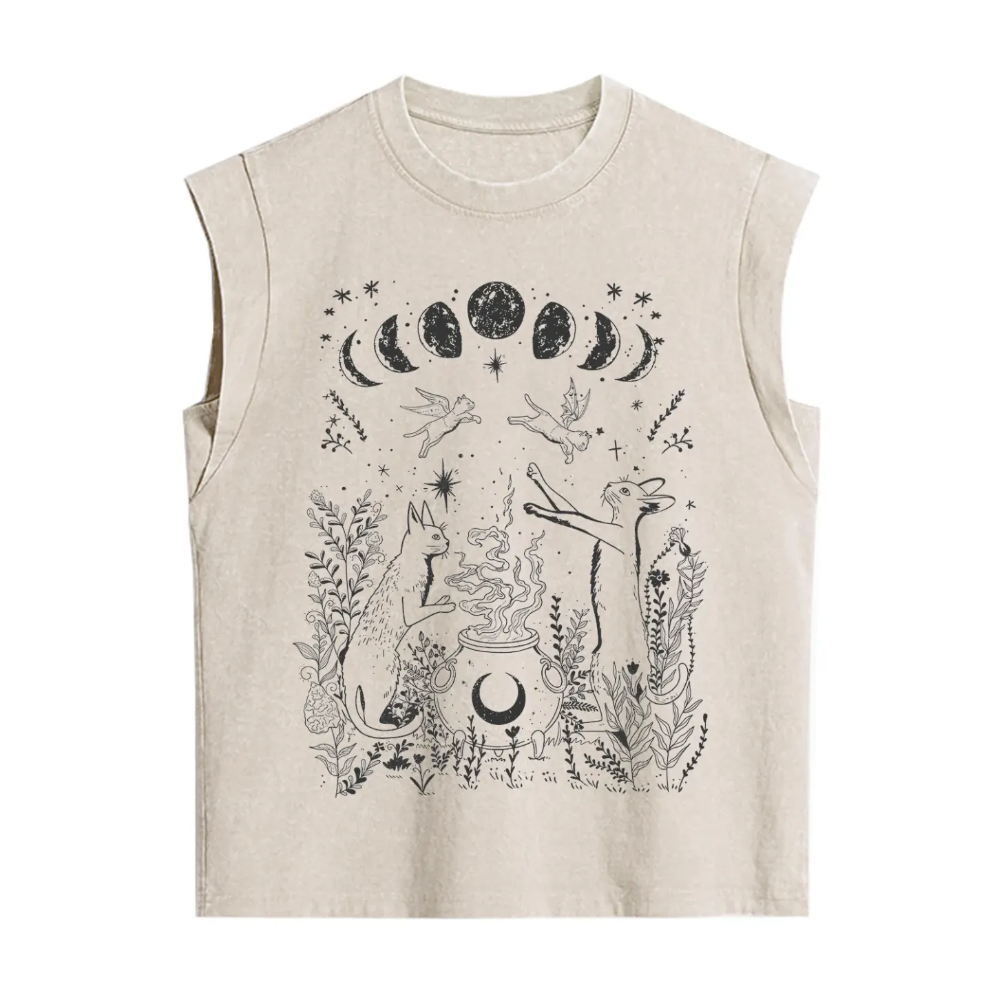 Purplehecate Celestial Cat Vintage Washed Tank