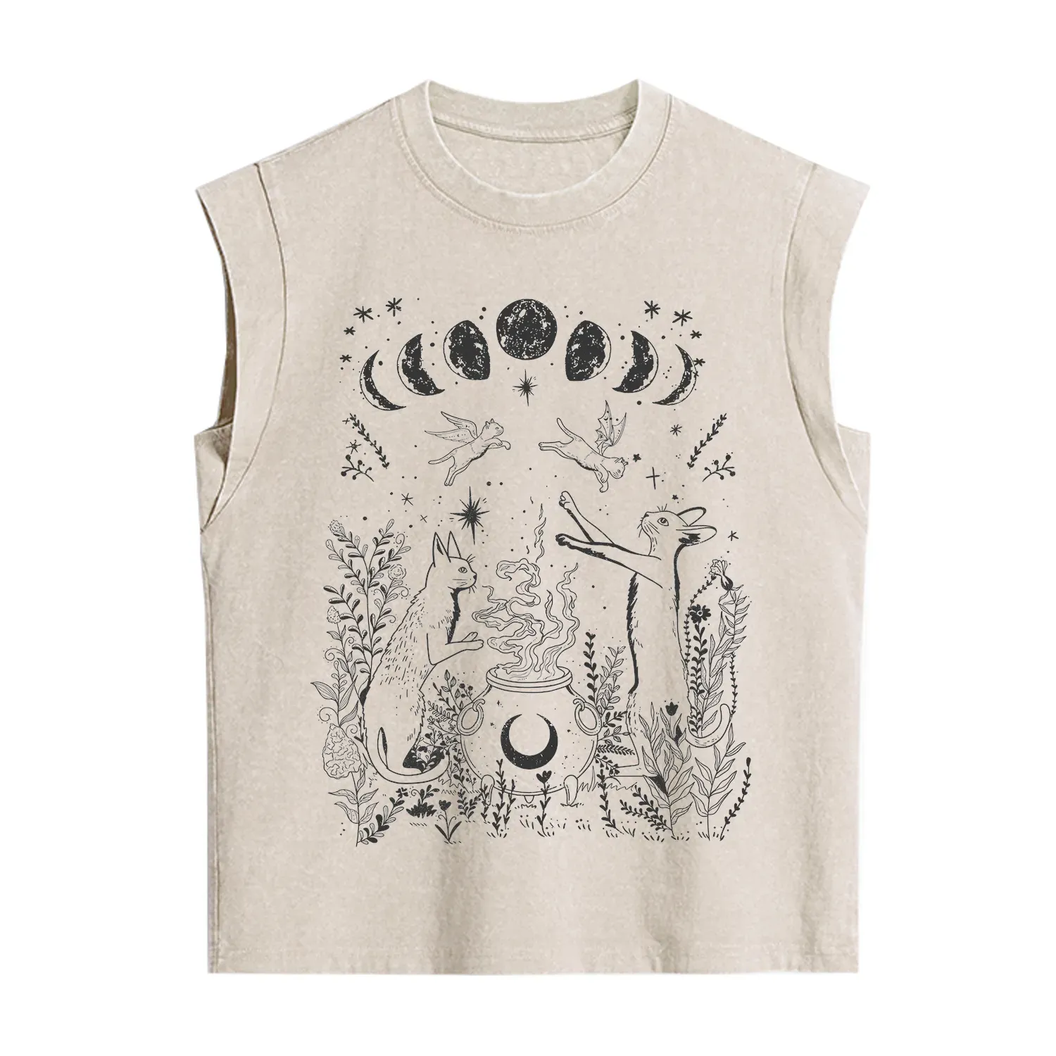Purplehecate Celestial Cat Vintage Washed Tank