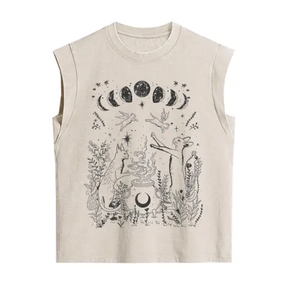 Purplehecate Celestial Cat Vintage Washed Tank