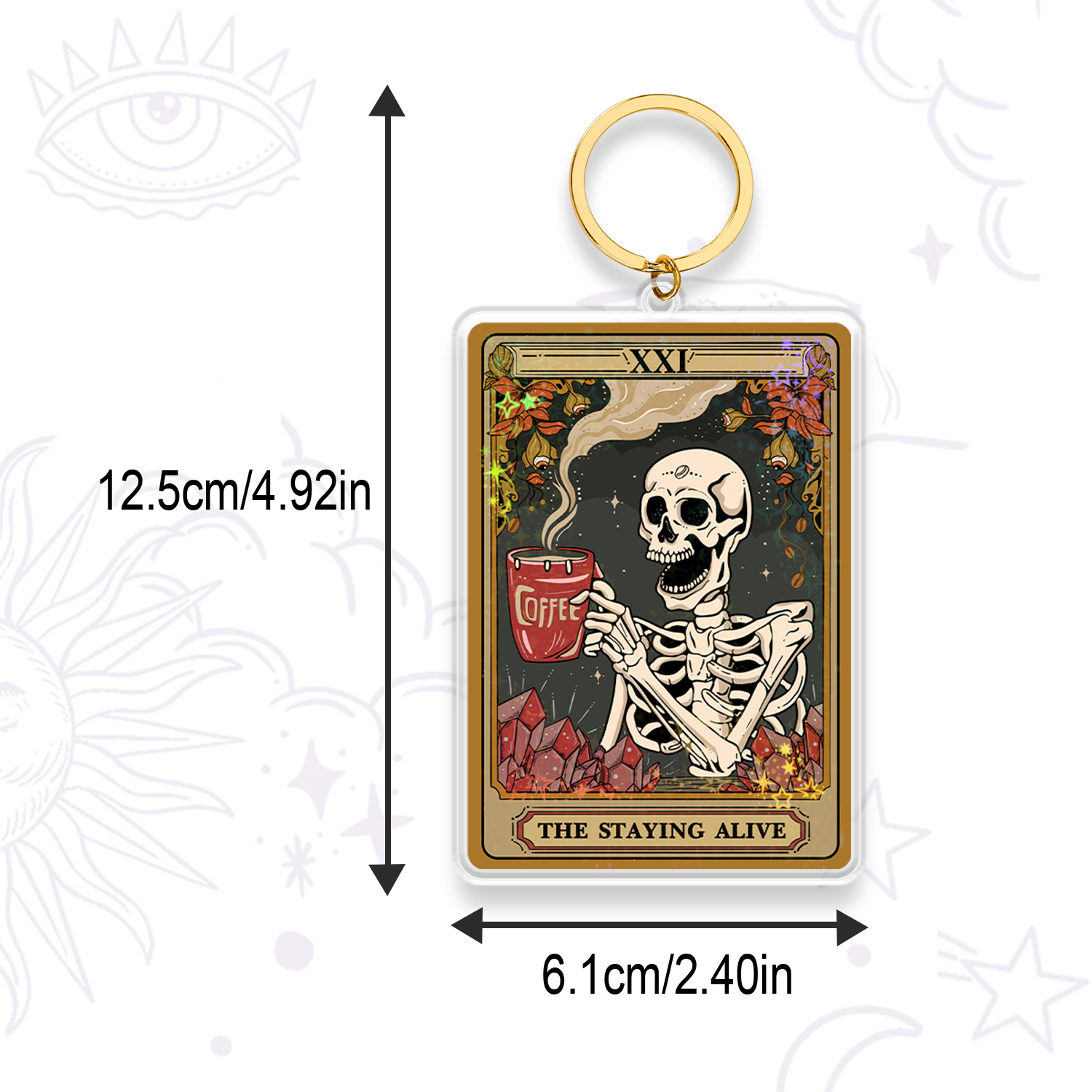 Purplehecate The Staying Alive Tarot Card Keychain