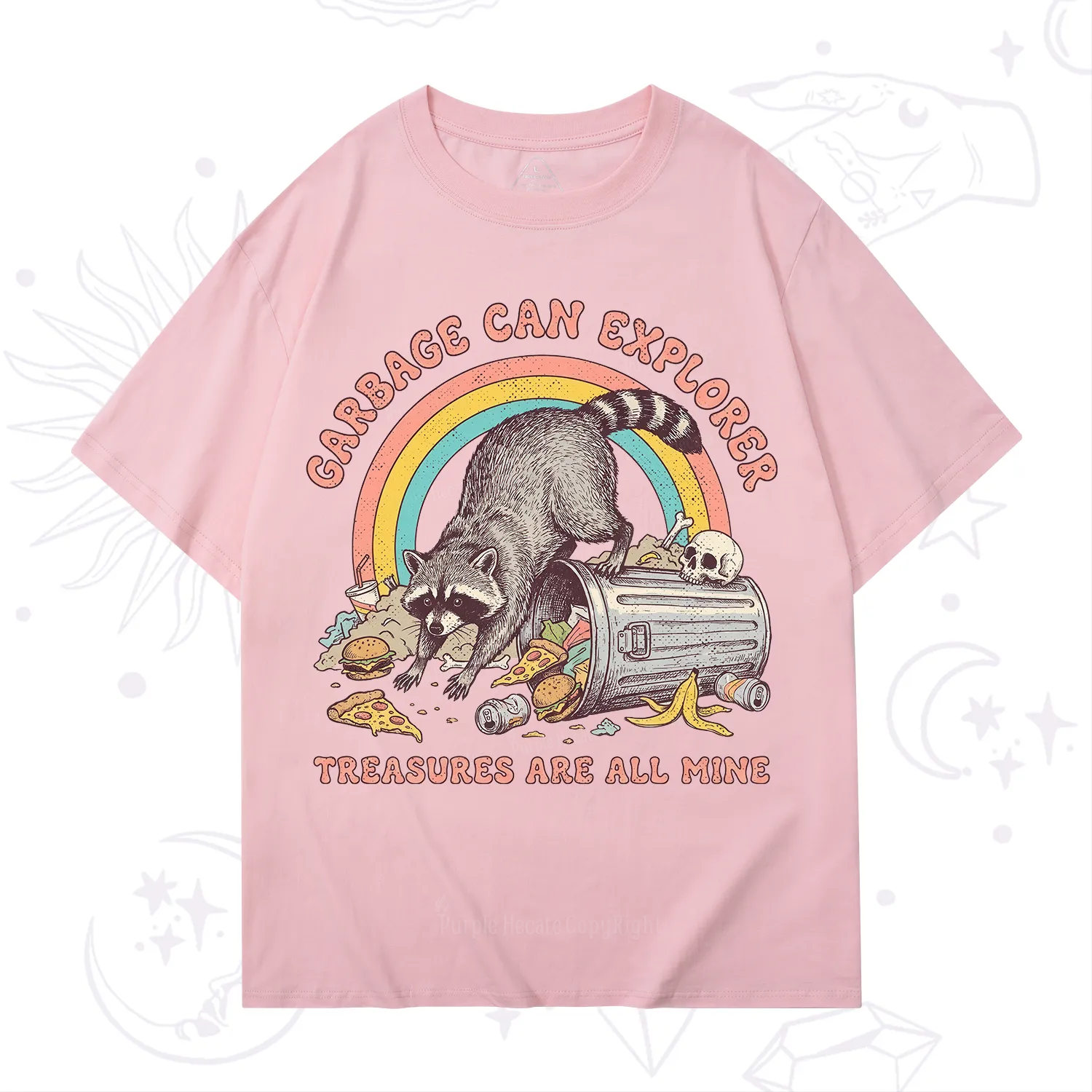 Purplehecate Garbage Can Explorer Raccoon T-Shirt