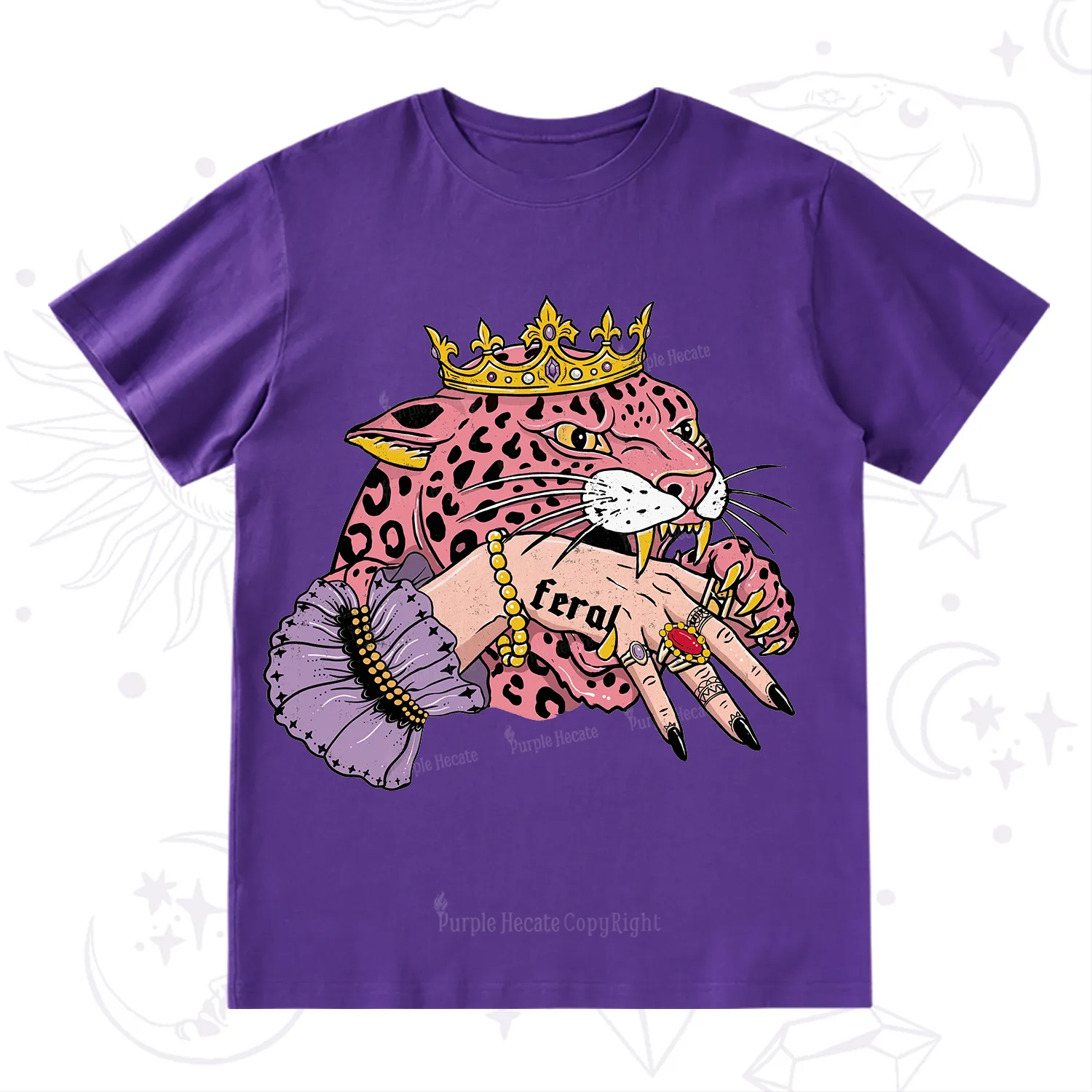 Purplehecate Feral Queen Pink Leopard T-Shirt