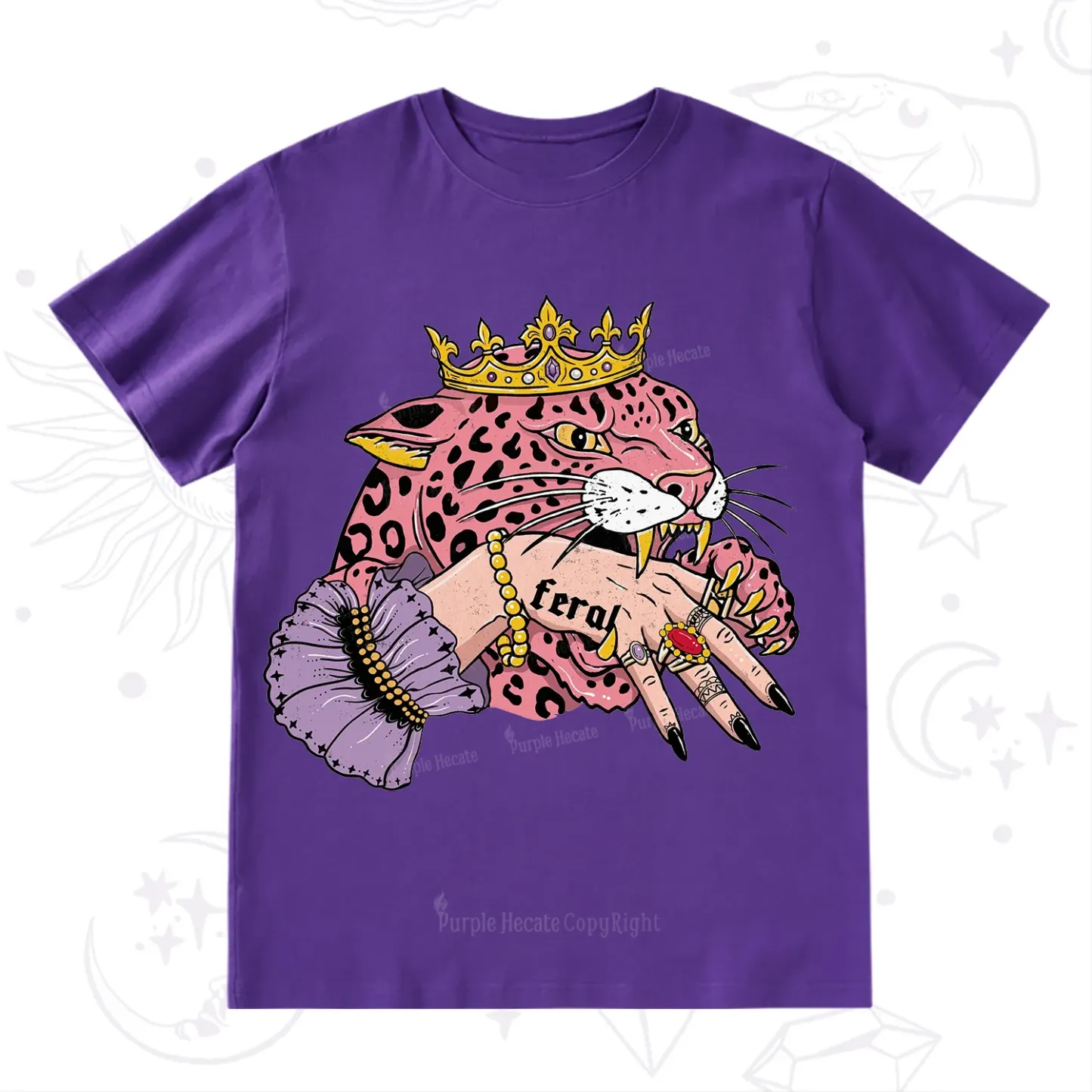 Purplehecate Feral Queen Pink Leopard T-Shirt