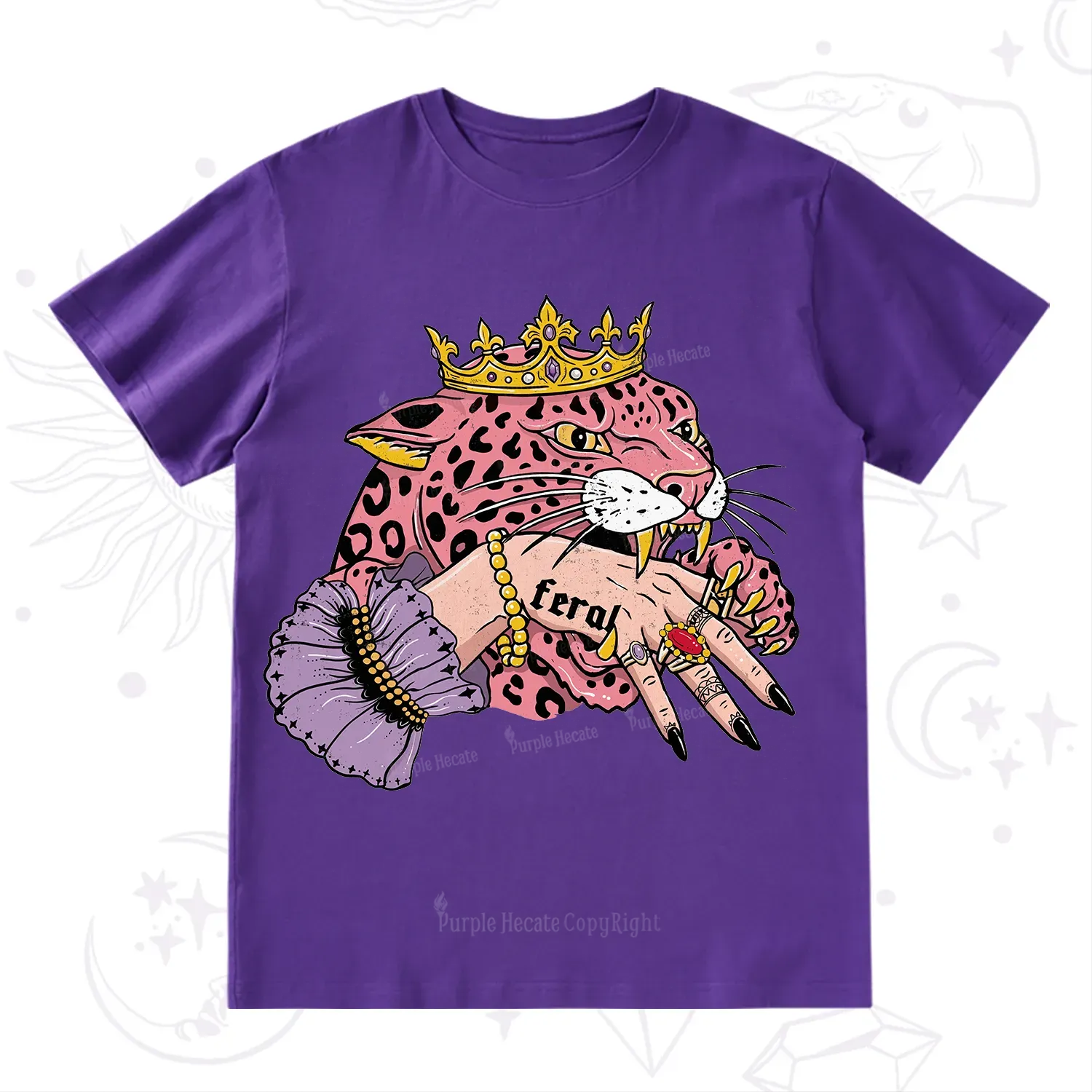 Purplehecate Feral Queen Pink Leopard T-Shirt