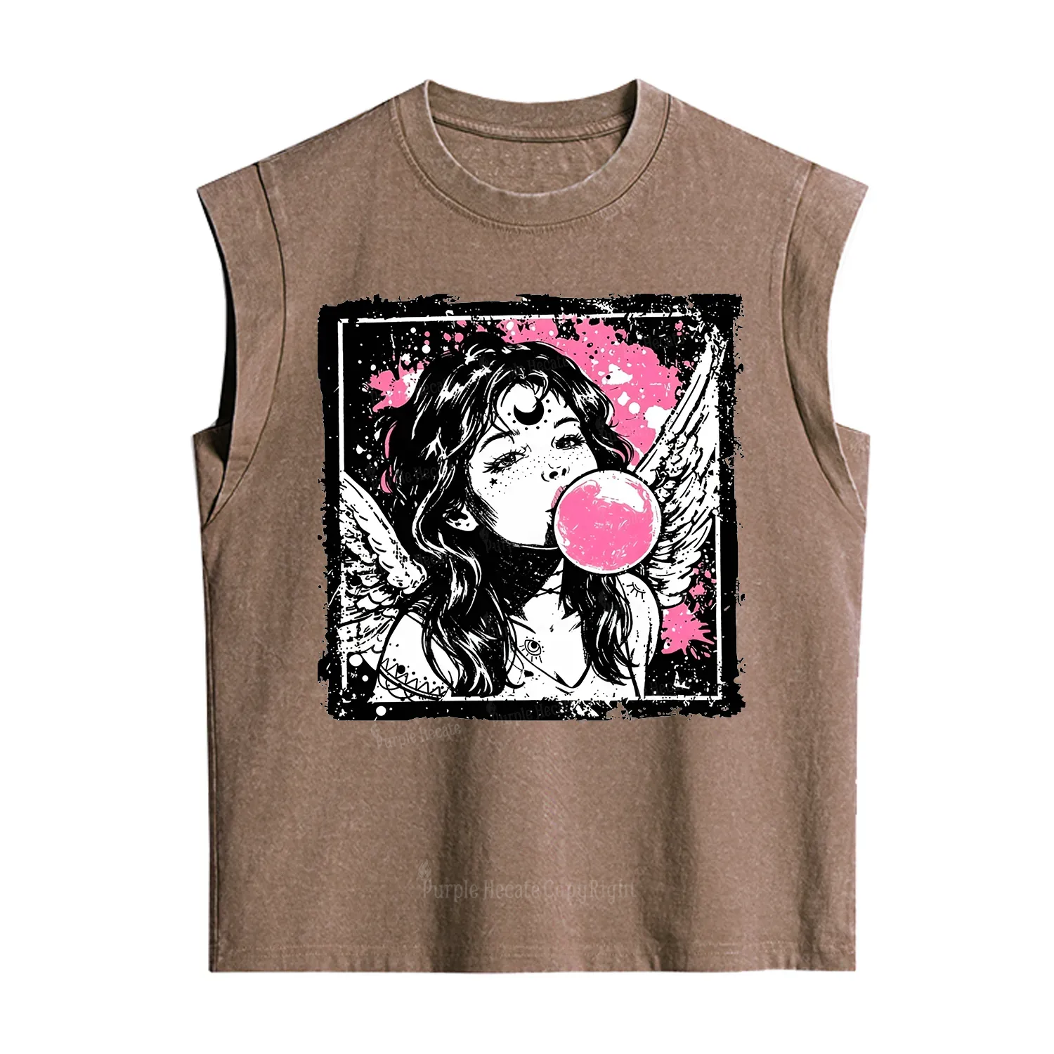 Purplehecate Grunge Angel with Bubblegum Vintage Washed Tank
