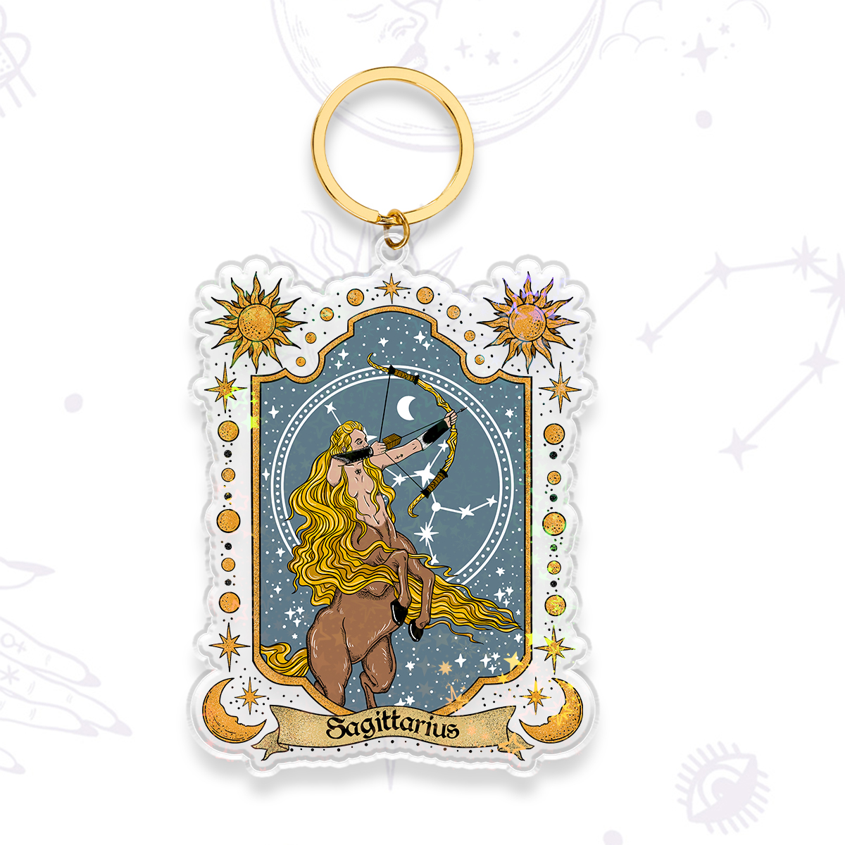 Purplehecate Sagittarius Zodiac Keychain