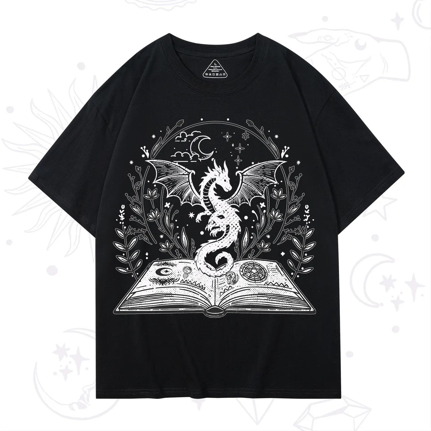 Purplehecate Magical Book Dragon Fantasy T-Shirt