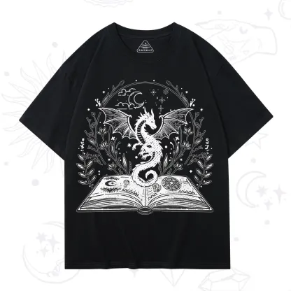 Purplehecate Magical Book Dragon Fantasy T-Shirt
