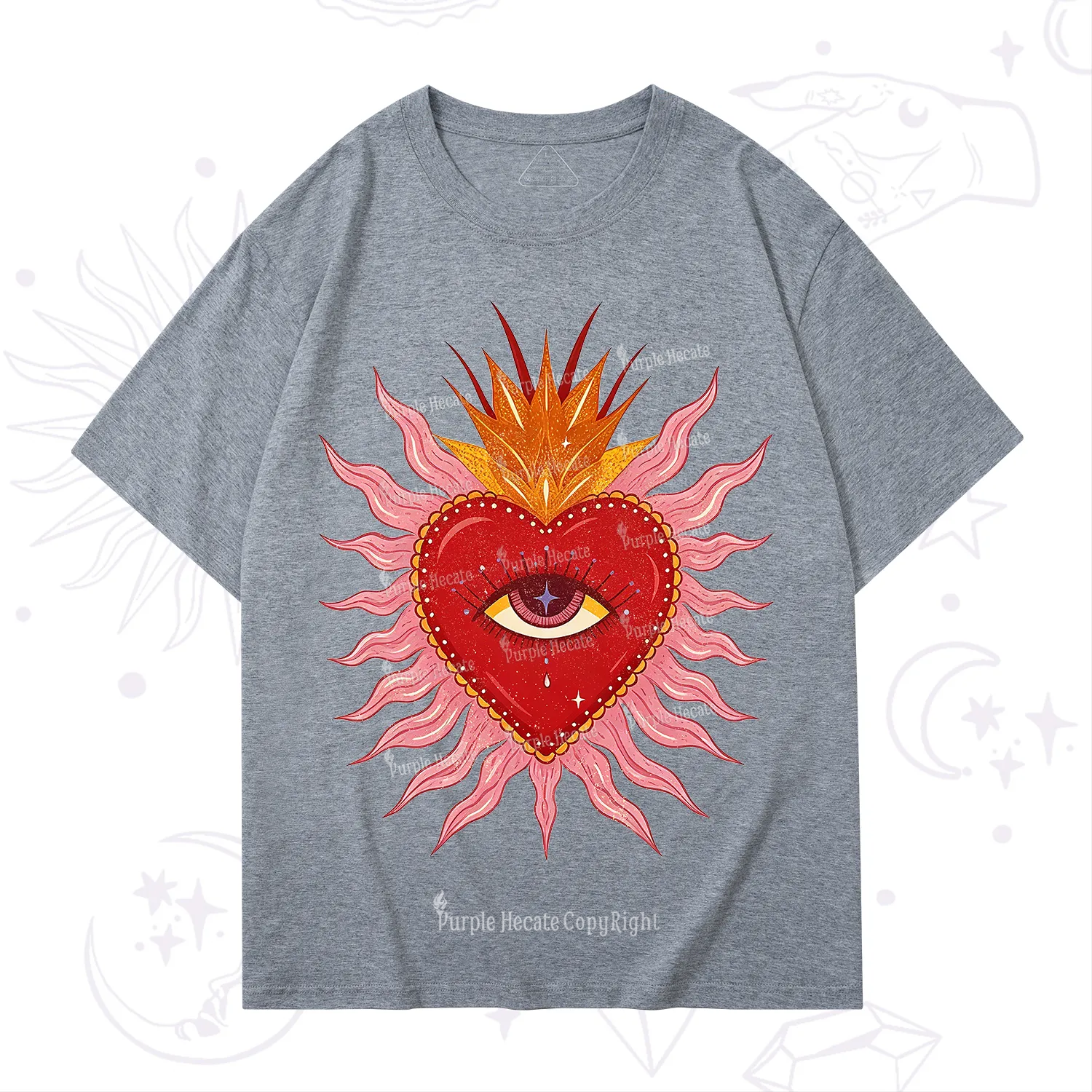 Purplehecate Sacred Flame Heart T-Shirt