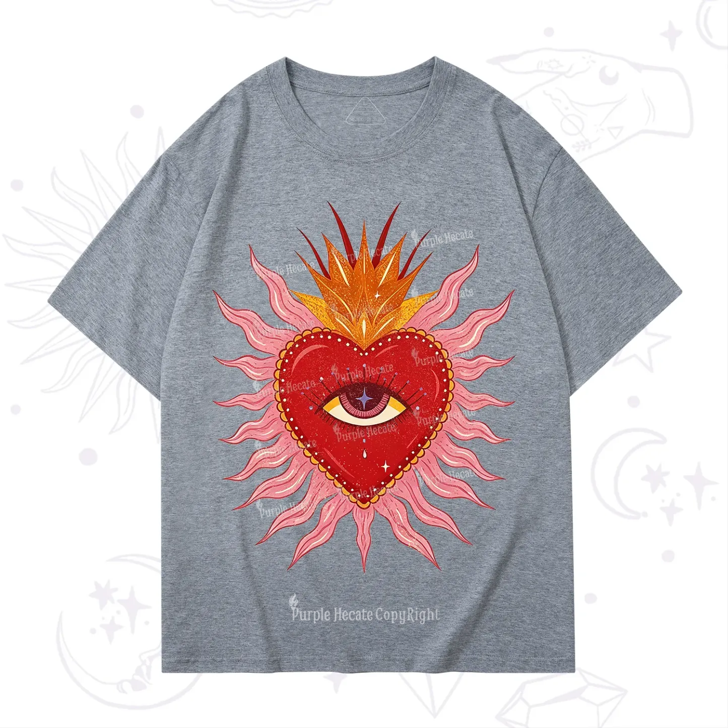 Purplehecate Sacred Flame Heart T-Shirt