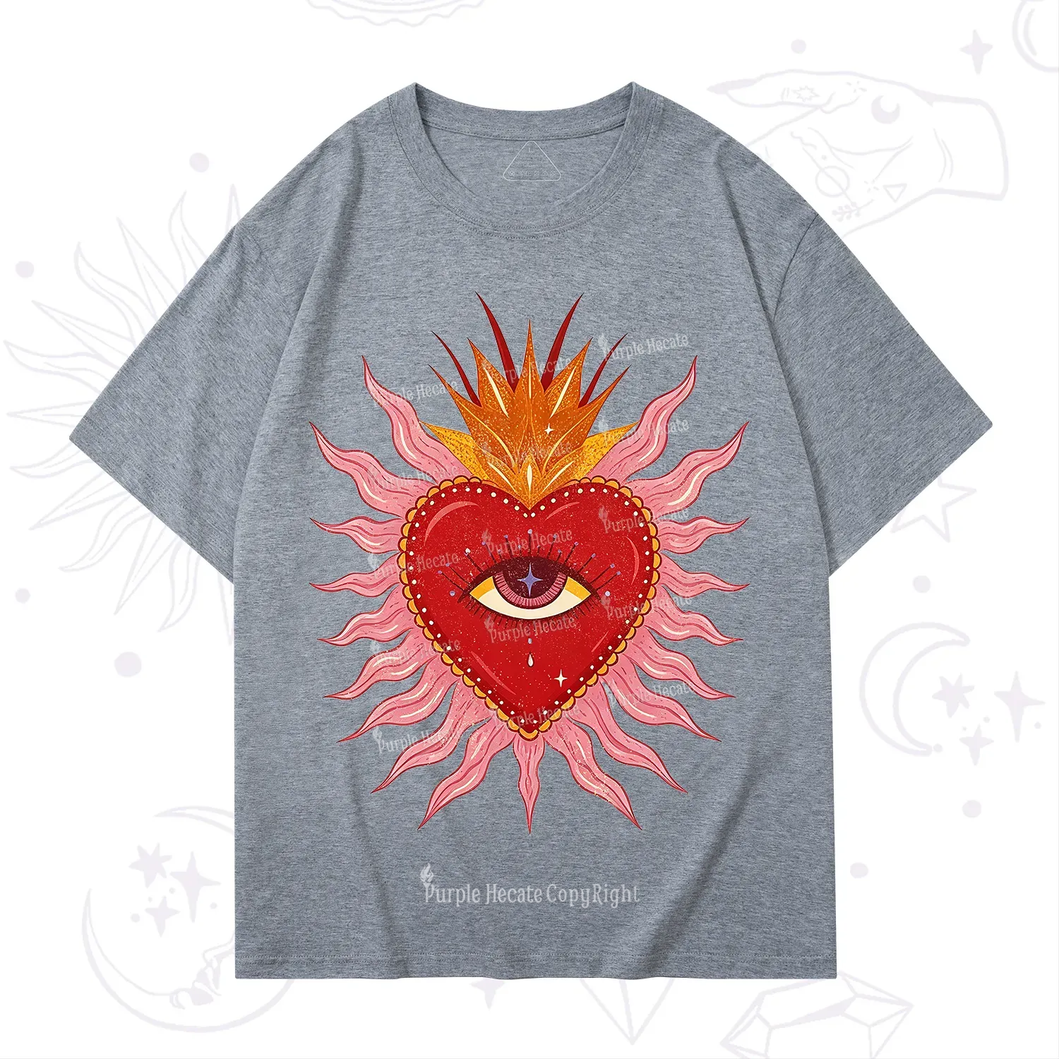 Purplehecate Sacred Flame Heart T-Shirt