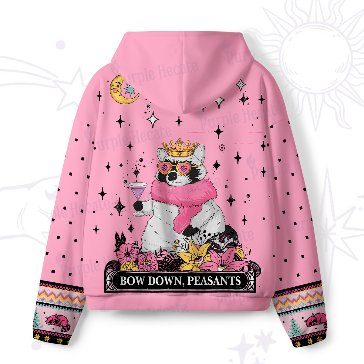Purplehecate Bow Down Peasants All-Over Print Hoodie