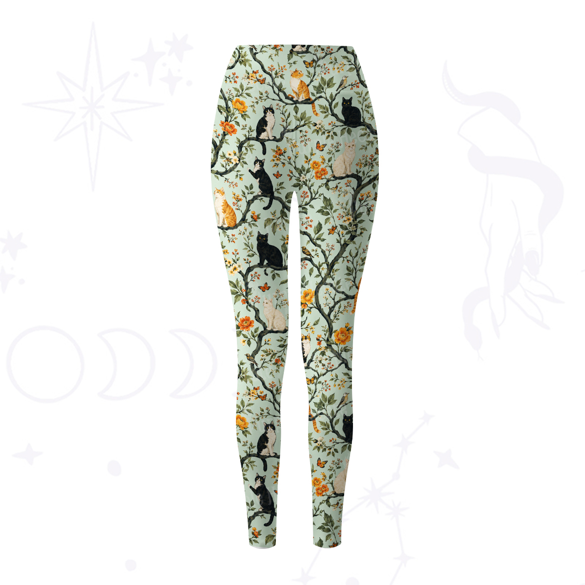 Purplehecate Enchanted Cat Grove Yoga Pants