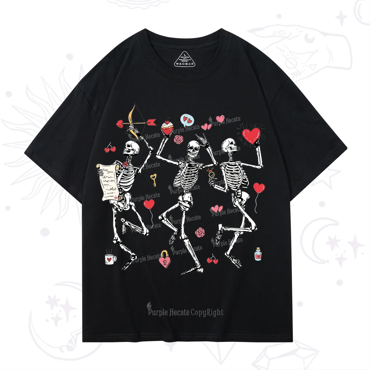 Purplehecate Skeleton Dancing Valentine T-Shirt