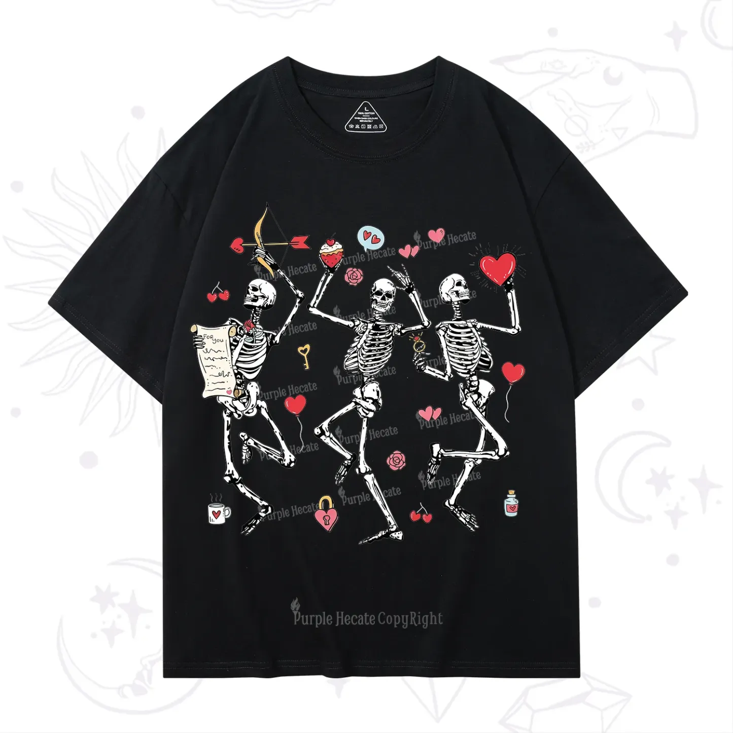 Purplehecate Skeleton Dancing Valentine T-Shirt