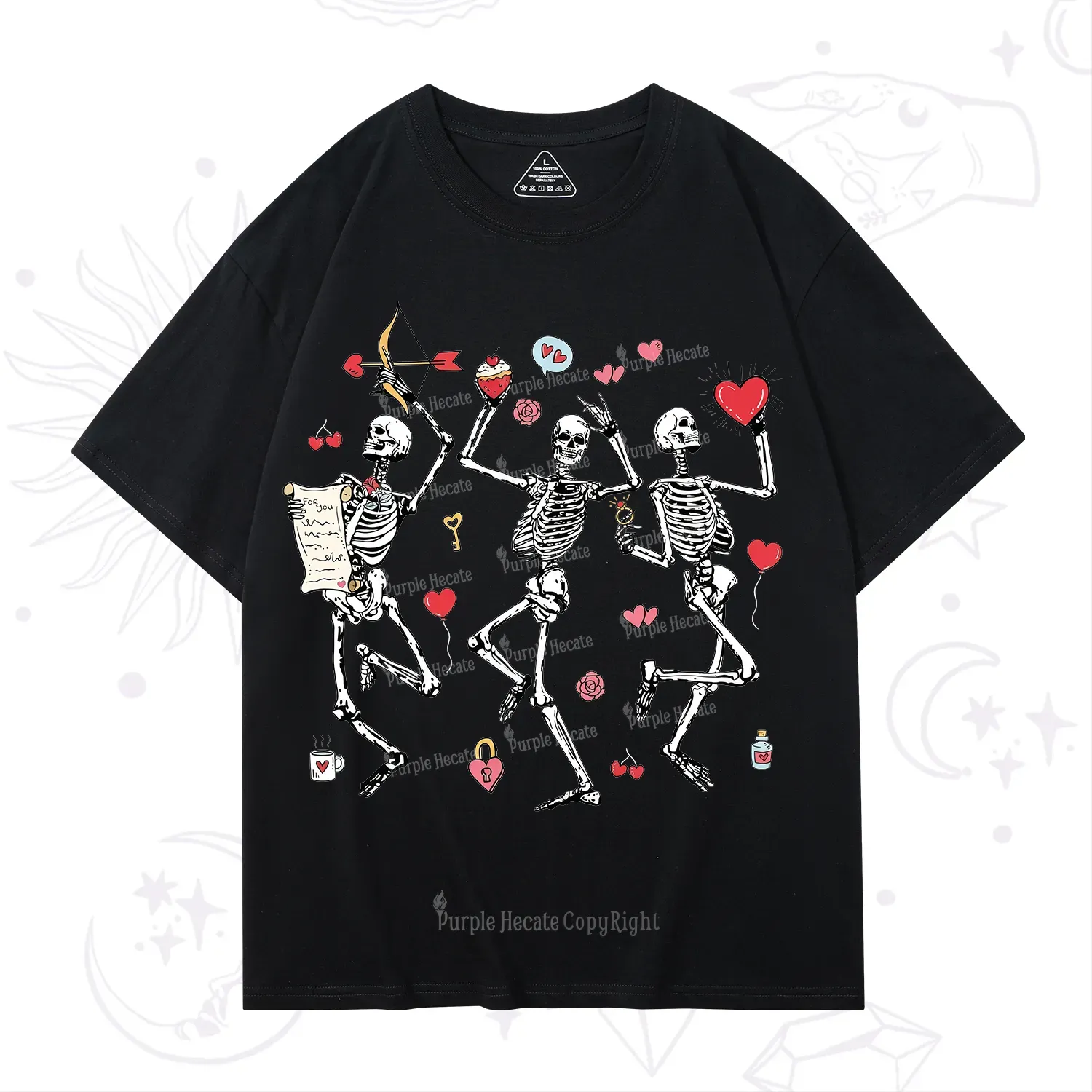 Purplehecate Skeleton Dancing Valentine T-Shirt