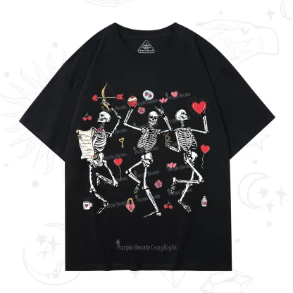 Purplehecate Skeleton Dancing Valentine T-Shirt