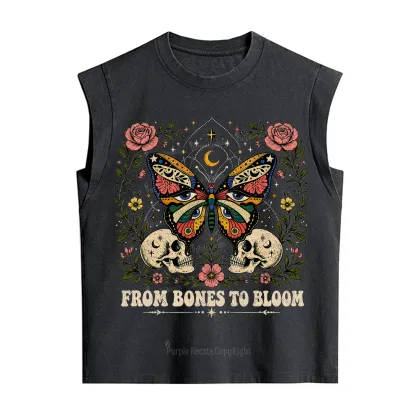 Purplehecate From Bones to Bloom Butterfly Vintage Washed Tank