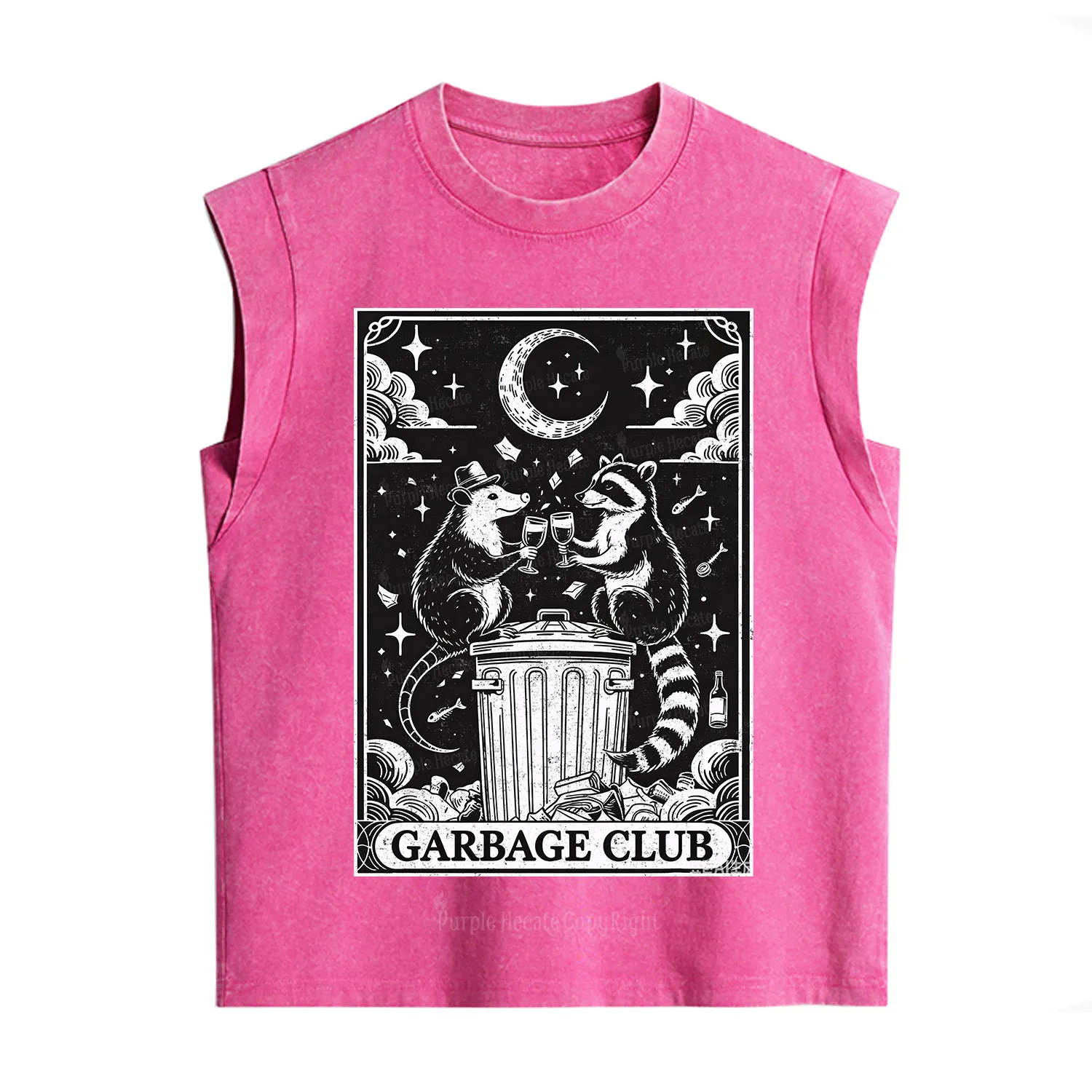 Purplehecate The Garbage Club Tarot Raccoon Party Vintage Washed Tank