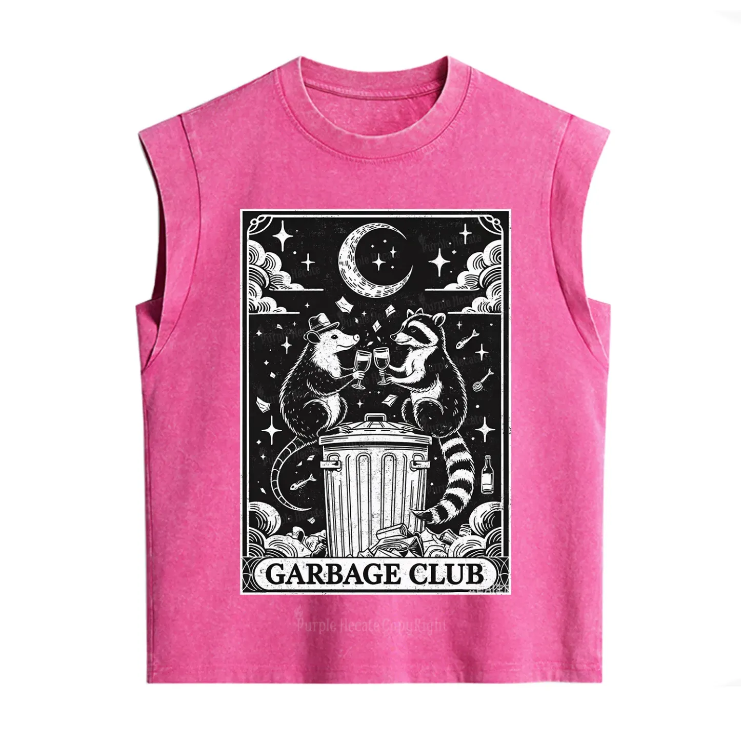 Purplehecate The Garbage Club Tarot Raccoon Party Vintage Washed Tank