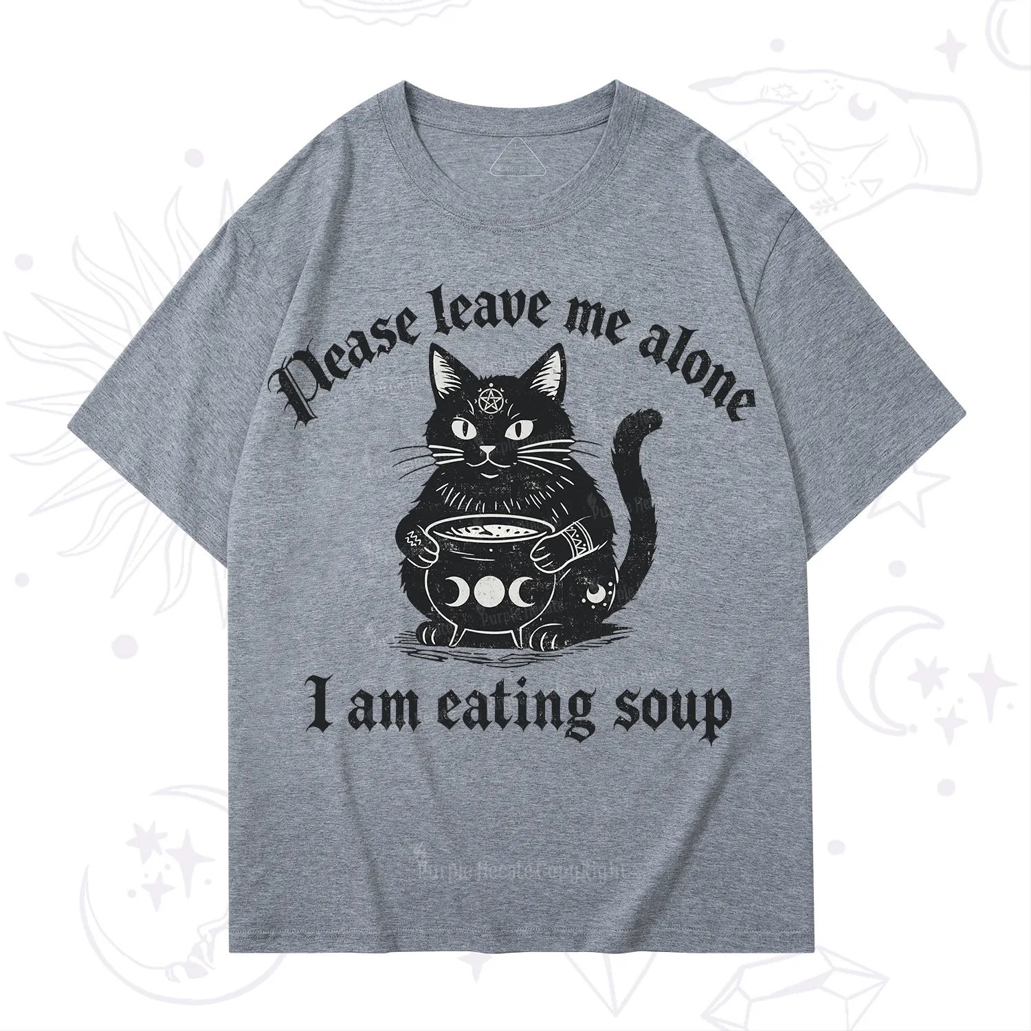 Purplehecate Magic Cat Eating Soup T-Shirt
