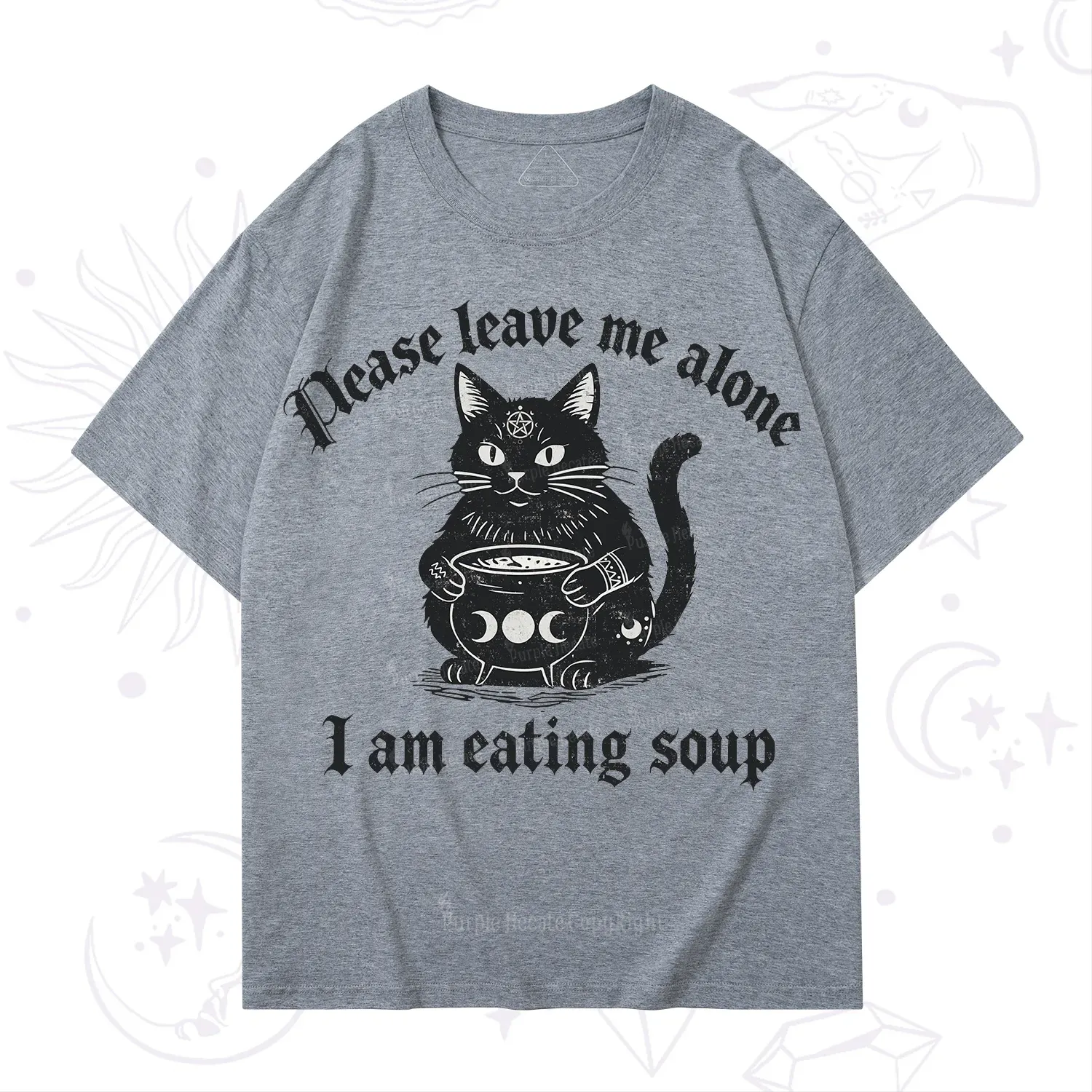 Purplehecate Magic Cat Eating Soup T-Shirt