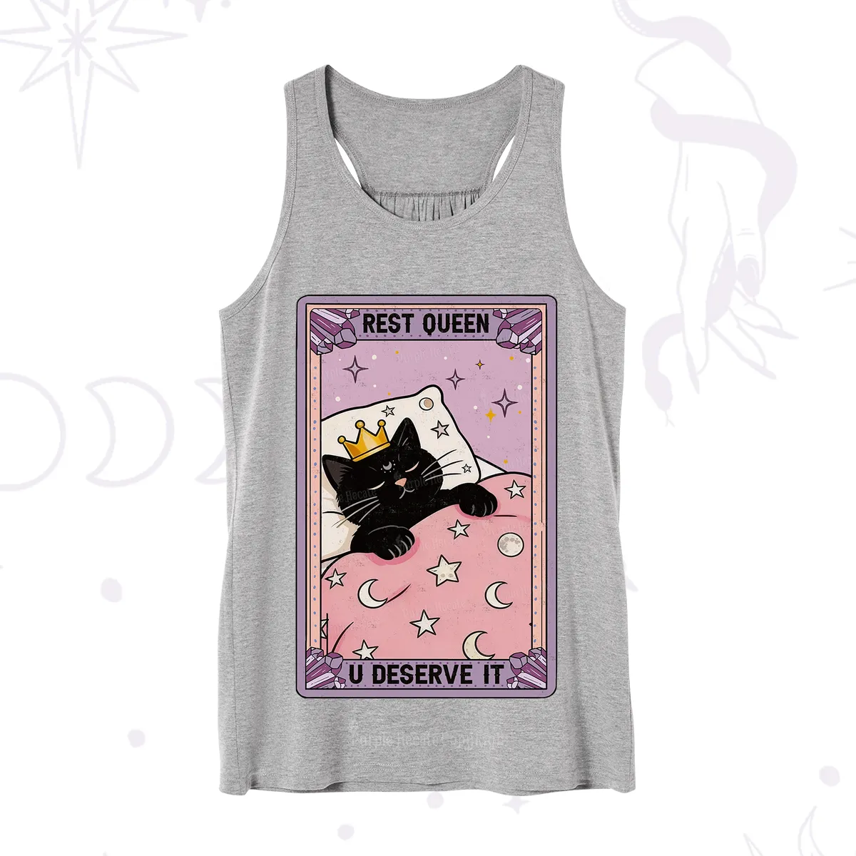 Purplehecate The Rest Queen Cat Tarot Tank