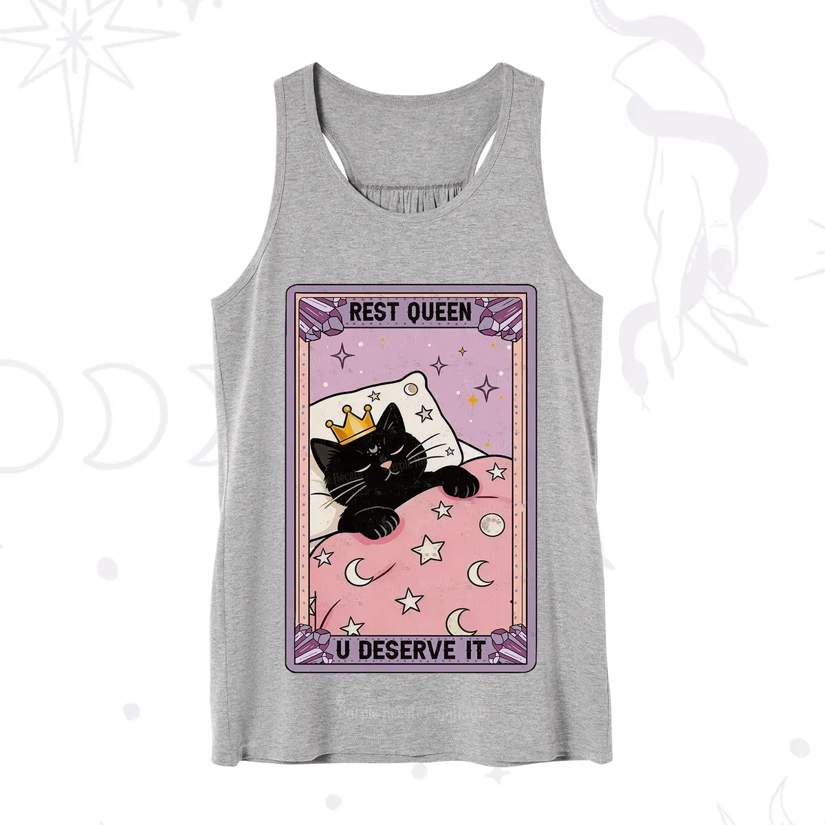 Purplehecate The Rest Queen Cat Tarot Tank