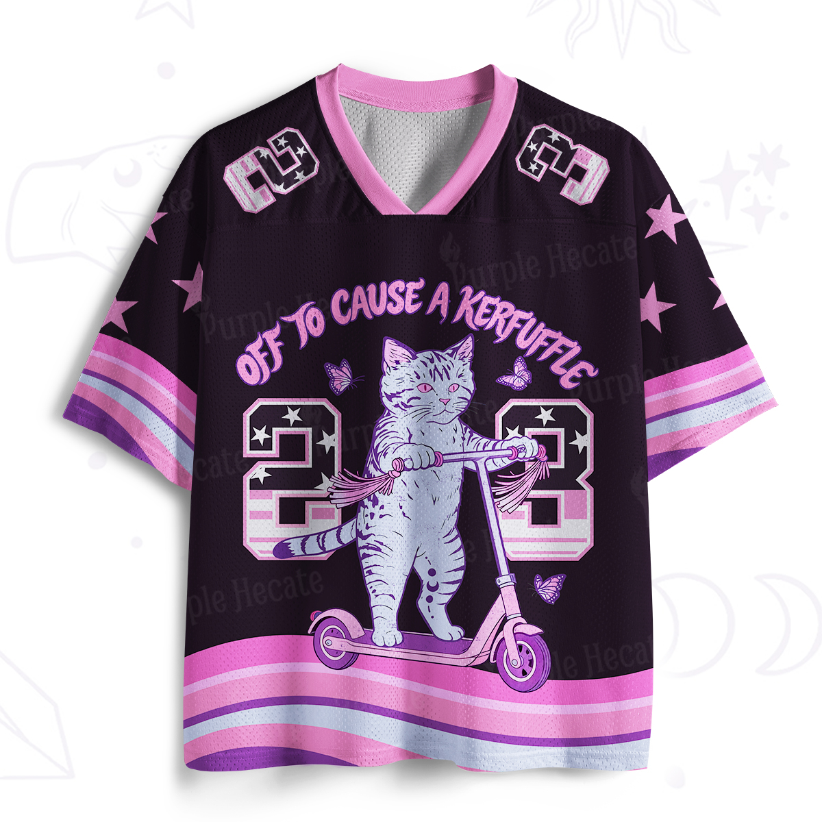 Purplehecate Off To Cause A Kerfuffle Cat Mesh Jersey