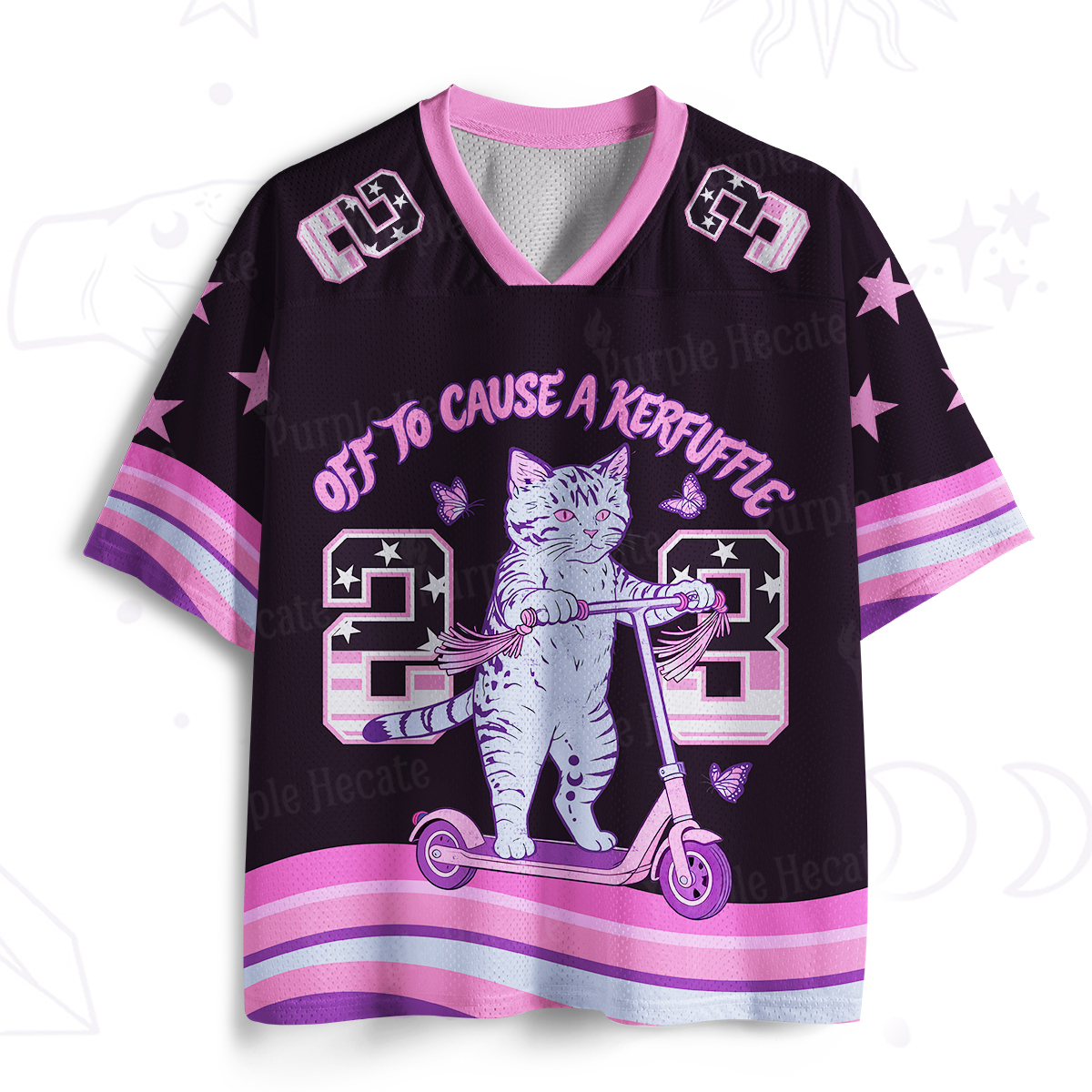 Purplehecate Off To Cause A Kerfuffle Cat Mesh Jersey
