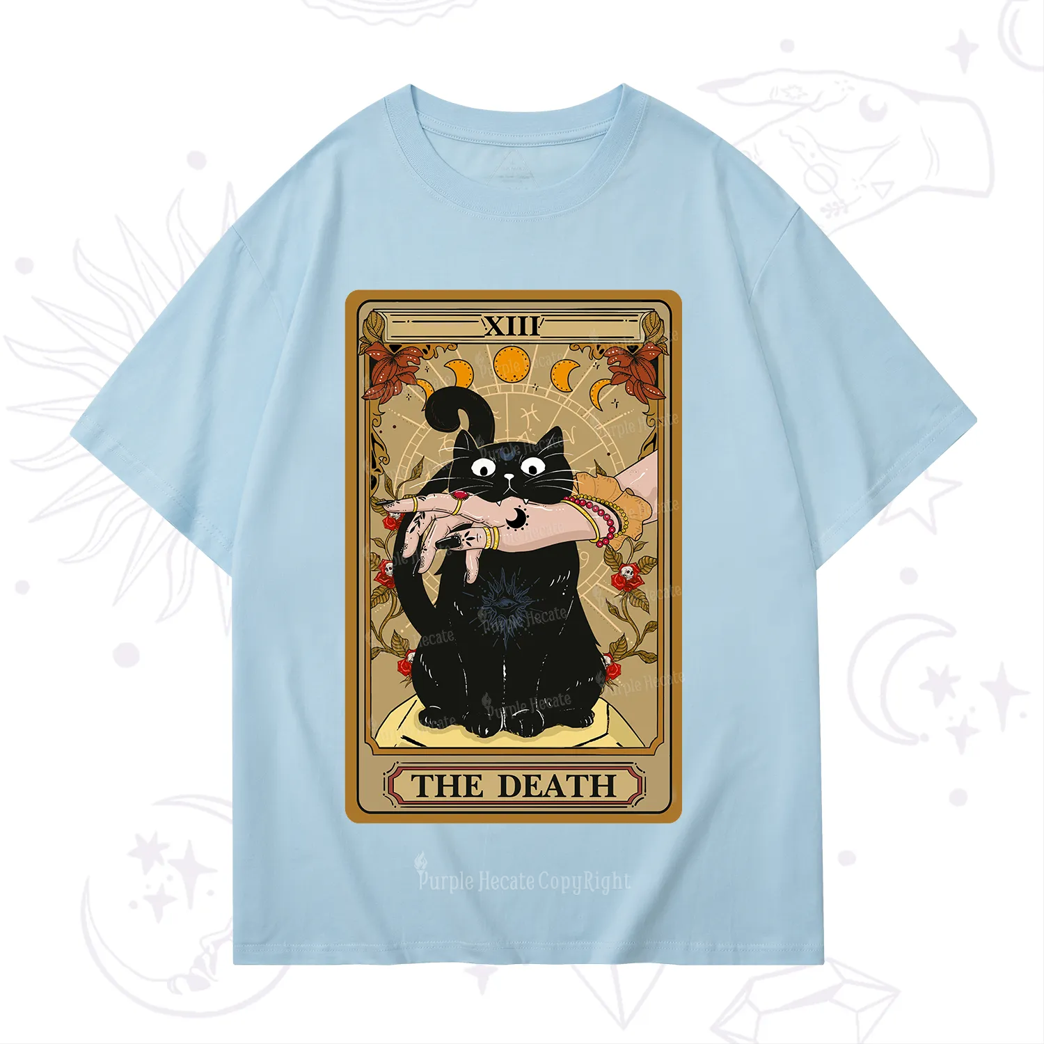 Purplehecate The Death Tarot Black Cat T-Shirt
