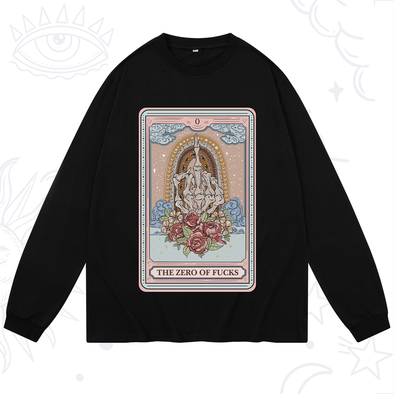 Purplehecate The Zero Of Fucks Tarot Long Sleeve T-Shirt