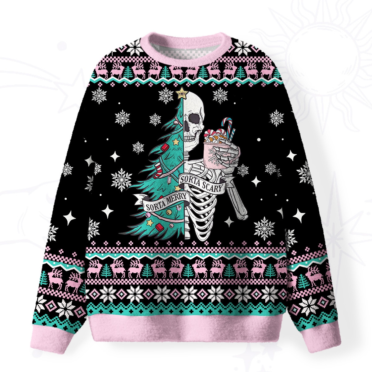 Purplehecate Sorta Merry Sorta Scary Christmas Fuzzy Ugly Christmas Sweatshirt