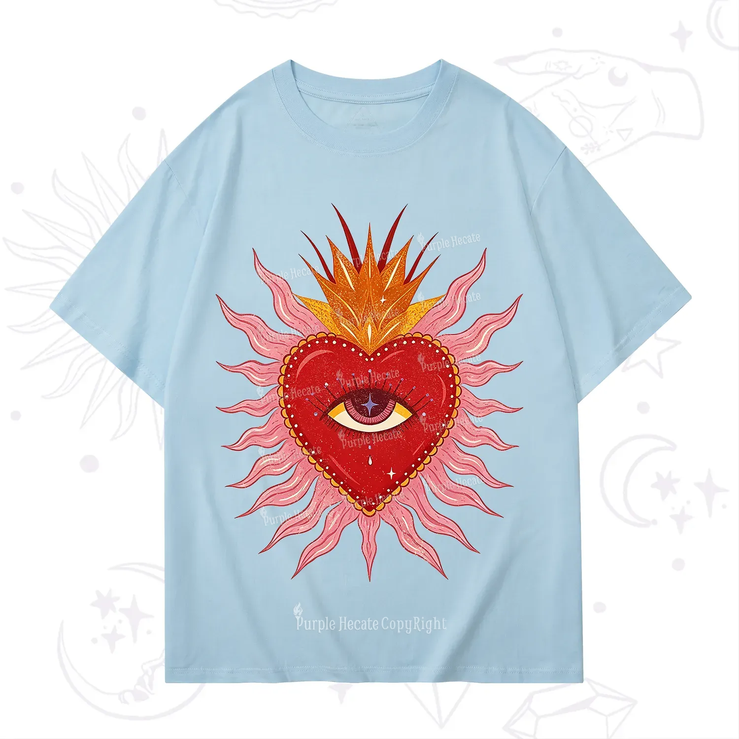 Purplehecate Sacred Flame Heart T-Shirt